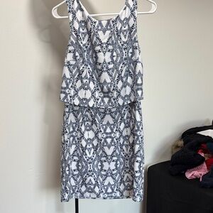 Banana Republic Black and White Geometric Mini Dress